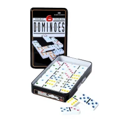 Longfield Games Domino Double 6 Colour Tinbox| Klassiska