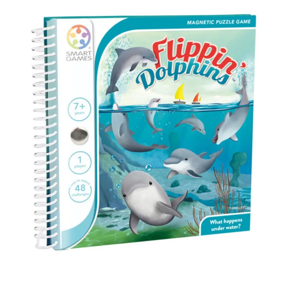 SmartGames Flippin Dolphins Magnetiskt Resespel| Knep & Knåp