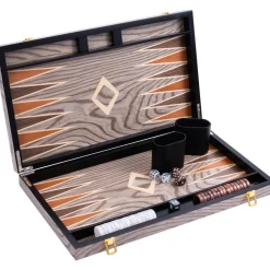 Hot Longfield Games Longfield Backgammon Large Grey Ebony