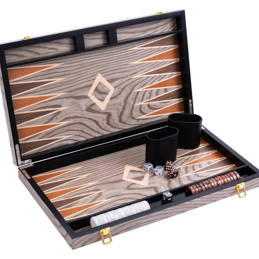 Hot Longfield Games Longfield Backgammon Large Grey Ebony