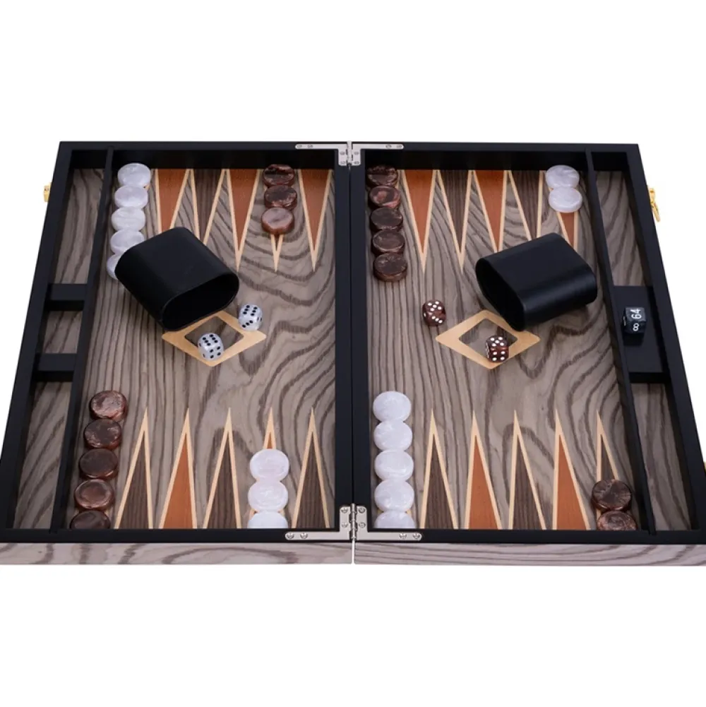 Hot Longfield Games Longfield Backgammon Large Grey Ebony