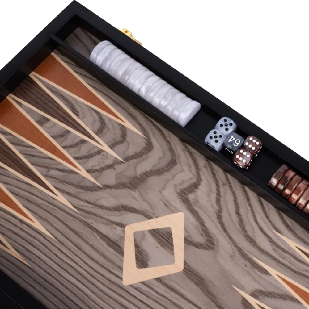 Hot Longfield Games Longfield Backgammon Large Grey Ebony