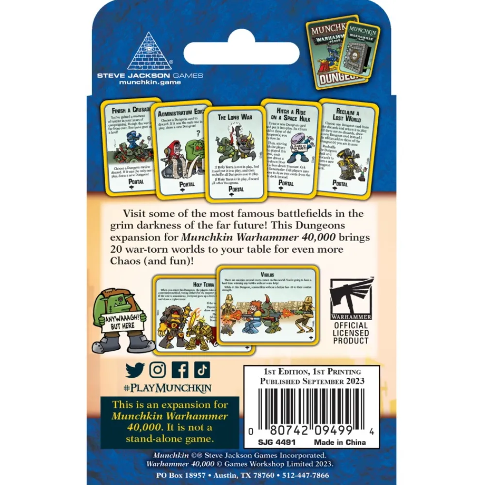 New Steve Jackson Games Munchkin Warhammer 40,000: Storming The Warp (Exp.)